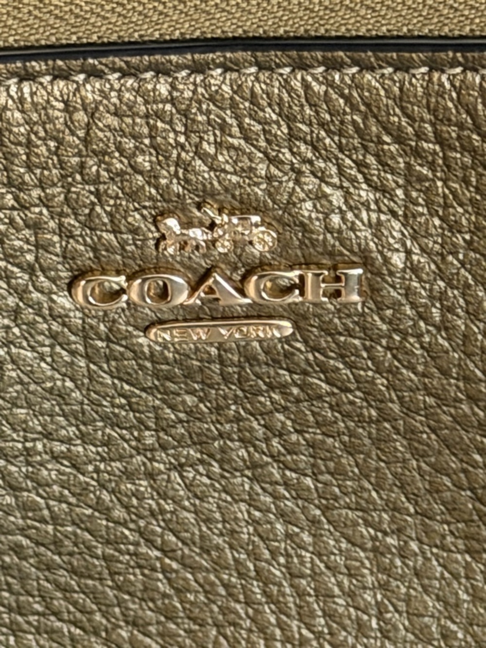 Coach Nolita 15 Metallic Gold Pebbled Leather Wristlet - Picture 5 of 6